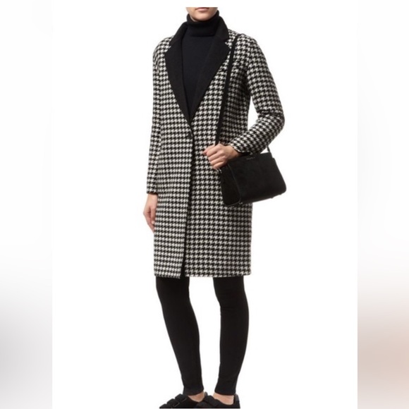 🔥Sandro Morane Houndstooth Wool-blend Coat, size 6 - Picture 3 of 9
